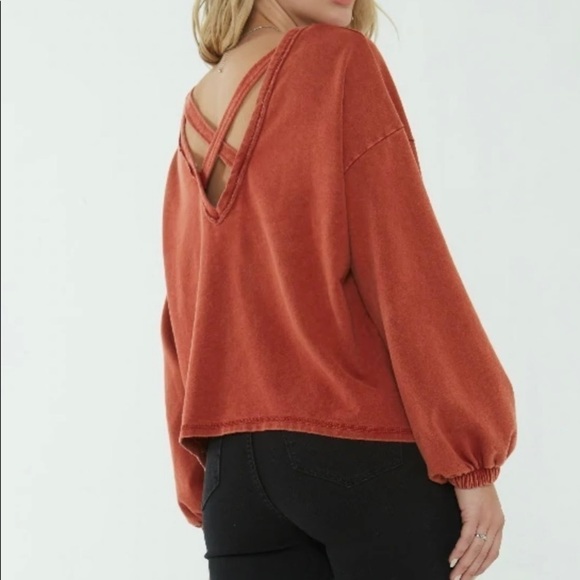 𝅺Project Social T Lawless Cross Back Pullover Top Orange NWT - Picture 1 of 12